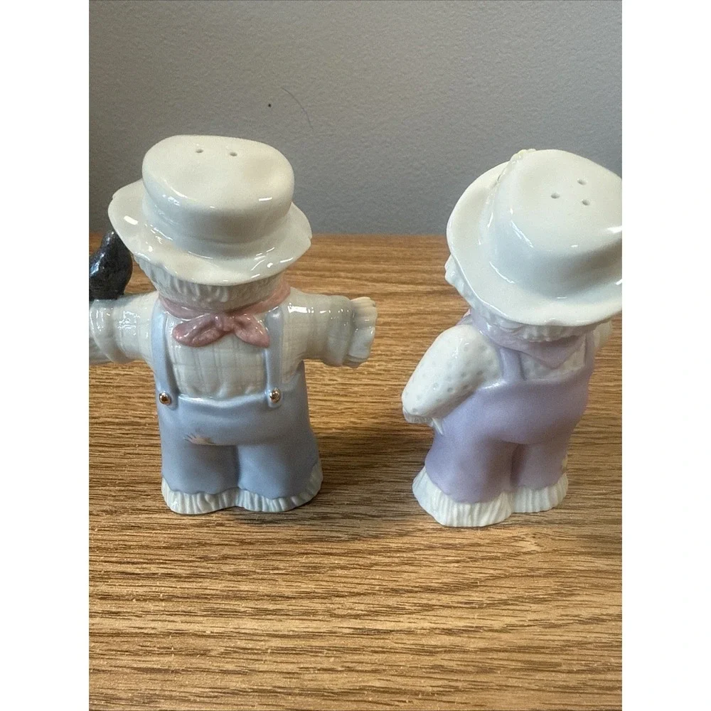 Lenox A Dash Of Autumn Salt Pepper Shaker‎ Set Fall Scarecrow Couple Collectable